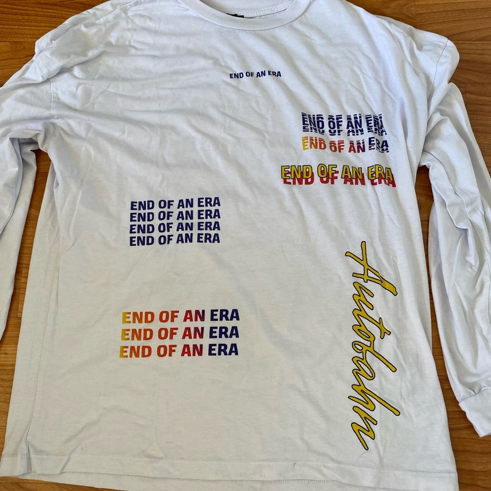 White “End of an Era” BDG Urban Outfitters long sleeve tee shirt.